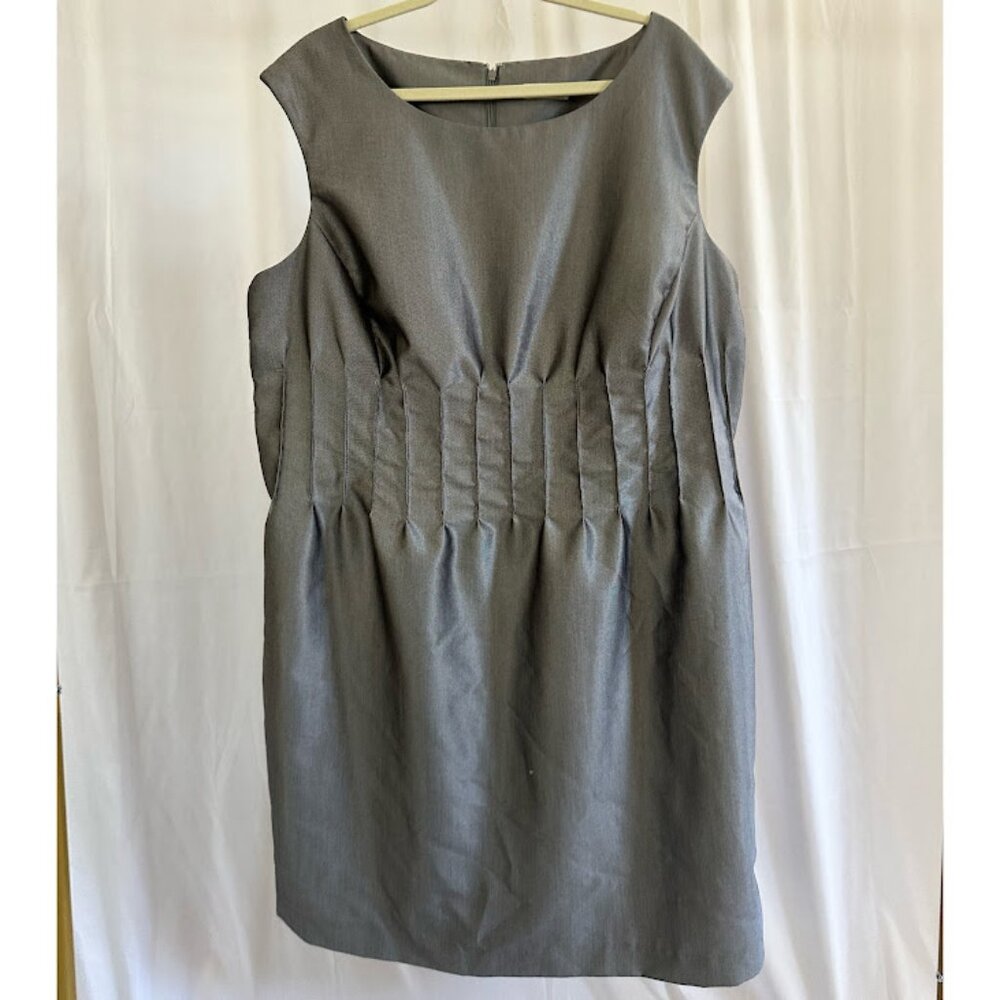 Calvin Klein Women's Plus 22W Silver Cinched Waist Dress